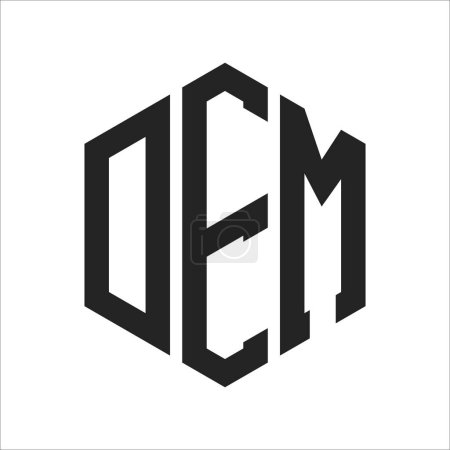 DEM Logo Design. Initial Letter DEM Monogram Logo using Hexagon shape
