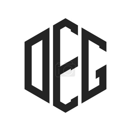 Diseño de Logo DEG. Logo inicial de la carta DEG Monogram usando la forma del hexágono