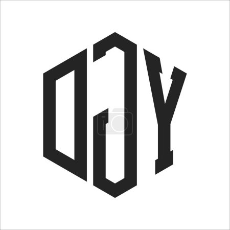 DJY Logo Design. Anfangsbuchstabe DJY Monogramm Logo mit Hexagon-Form