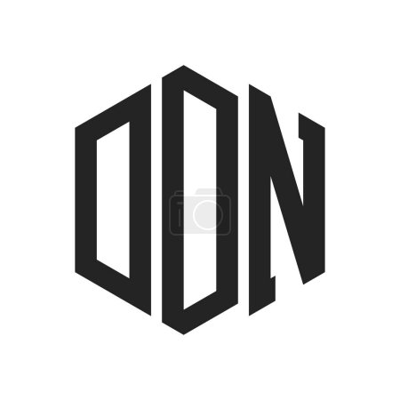 Ilustración de Diseño de Logo DDN. Logo inicial del monograma de la letra DDN usando la forma del hexágono - Imagen libre de derechos
