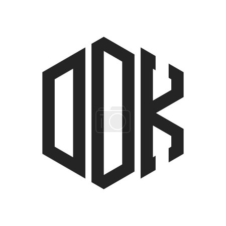 Illustration for DDK Logo Design. Initial Letter DDK Monogram Logo using Hexagon shape - Royalty Free Image
