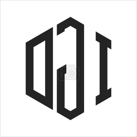 DJI Logo Design. Anfangsbuchstabe DJI Monogramm Logo mit Hexagon-Form