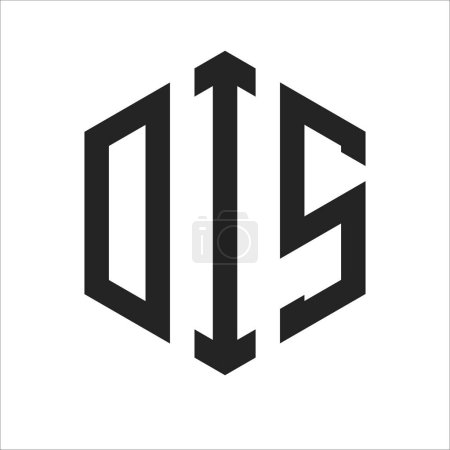 DIS Logo Design. Anfangsbuchstabe DIS Monogramm Logo mit Hexagon-Form