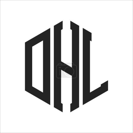 Conception de logo DHL. Lettre initiale DHL Monogram Logo utilisant la forme hexagonale