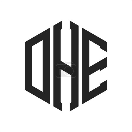 DHE Logo Design. Anfangsbuchstabe DHE Monogramm Logo mit Hexagon-Form