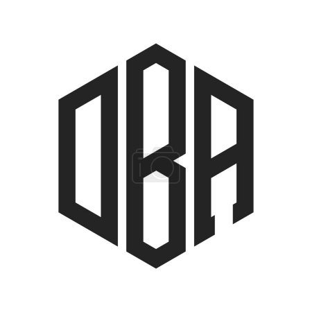 DBA Logo Design. Anfangsbuchstabe DBA Monogramm Logo mit Hexagon-Form