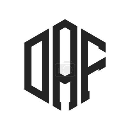 DAF Logo Design. Anfangsbuchstabe DAF Monogramm Logo mit Hexagon-Form