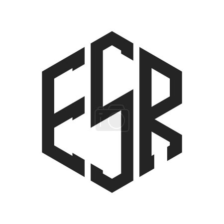 Conception de logo ESR. Lettre initiale logo monogramme ESR en utilisant la forme hexagonale