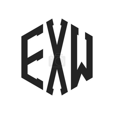 EXW Logo Design. Initial Letter EXW Monogram Logo using Hexagon shape