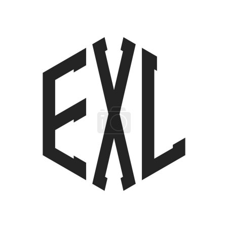 Téléchargez les illustrations : Conception du logo EXL. Lettre initiale EXL Monogram Logo utilisant la forme hexagonale - en licence libre de droit