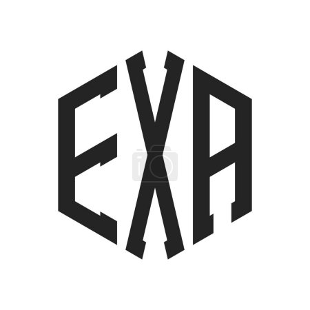 EXA Logo Design. Initial Letter EXA Monogram Logo using Hexagon shape