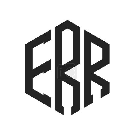 Logo ERR Design. Logo de monogramme ERR de lettre initiale utilisant la forme hexagonale