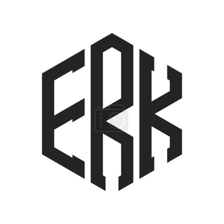 ERK Logo Design. Anfangsbuchstabe ERK Monogramm Logo mit Sechseck-Form