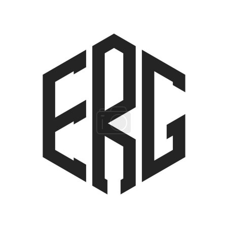ERG Logo Design. Anfangsbuchstabe ERG Monogramm Logo mit Hexagon-Form