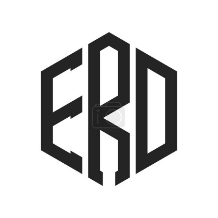 Conception de logo ERD. Logo initial de monogramme de la lettre ERD utilisant la forme hexagonale