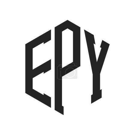 Téléchargez les illustrations : Conception de logo EPY. Lettre initiale EPY Monogram Logo utilisant la forme hexagonale - en licence libre de droit