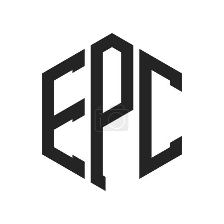 Conception du logo EPC. Lettre initiale EPC Logo monogramme en forme d'hexagone