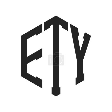 Téléchargez les illustrations : ETY Logo Design. Lettre initiale ETY Monogram Logo utilisant la forme hexagonale - en licence libre de droit