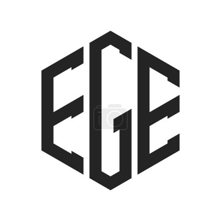 Diseño de Logo EGE. Letra inicial EGE Monogram Logo usando la forma del hexágono