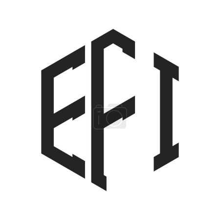 EFI Logo Design. Initial Letter EFI Monogram Logo using Hexagon shape