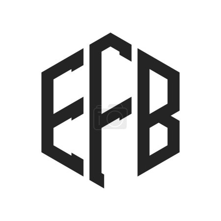 Illustration for EFB Logo Design. Initial Letter EFB Monogram Logo using Hexagon shape - Royalty Free Image