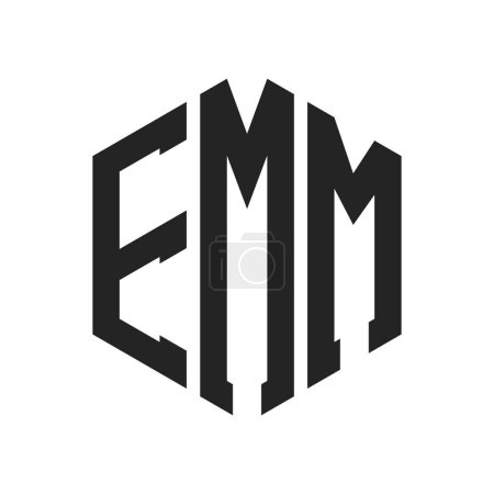 EMM Logo Design. Anfangsbuchstabe EMM Monogramm Logo mit Hexagon-Form