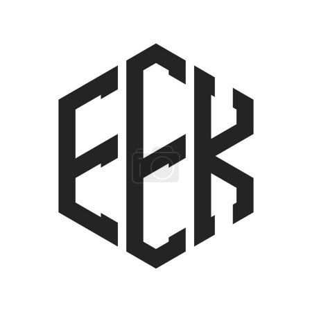 Téléchargez les illustrations : EEK Logo Design. Logo de monogramme de la lettre initiale EEK utilisant la forme hexagonale - en licence libre de droit
