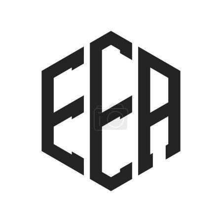 Illustration for EEA Logo Design. Initial Letter EEA Monogram Logo using Hexagon shape - Royalty Free Image