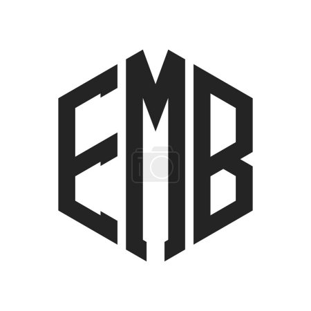 Téléchargez les illustrations : Conception de logo EMB. Lettre initiale EMB Monogram Logo utilisant la forme hexagonale - en licence libre de droit