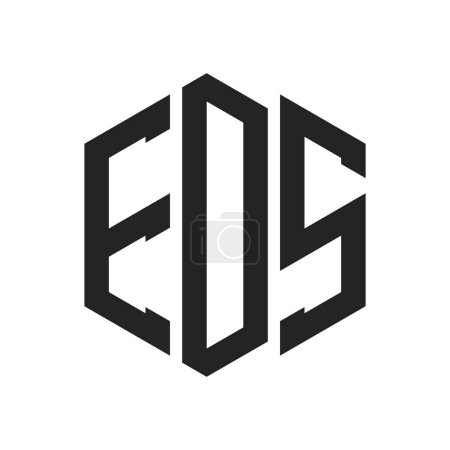 EDS Logo Design. Initial Letter EDS Monogram Logo mit Hexagon-Form