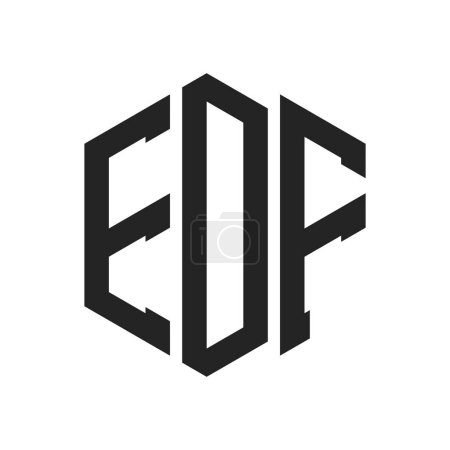 EDF Logo Design. Initial Letter EDF Monogram Logo using Hexagon shape