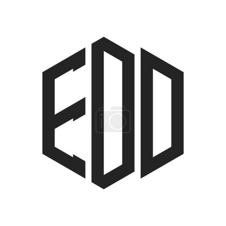 EDD Logo Design. Initial Letter EDD Monogram Logo using Hexagon shape