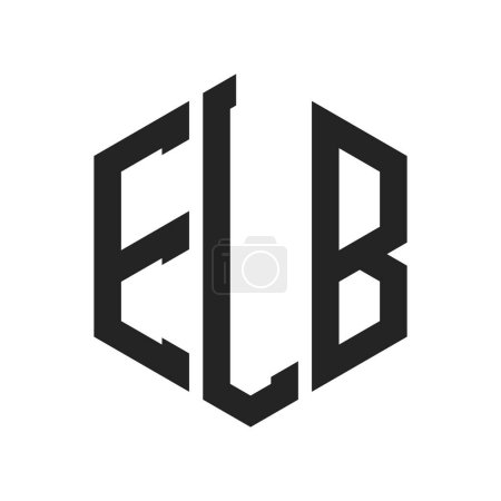 Illustration for ELB Logo Design. Initial Letter ELB Monogram Logo using Hexagon shape - Royalty Free Image