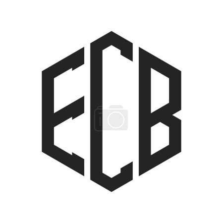EZB-Logo-Design. Anfangsbuchstabe EZB Monogramm Logo mit Hexagon-Form