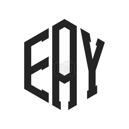 Illustration for EAY Logo Design. Initial Letter EAY Monogram Logo using Hexagon shape - Royalty Free Image