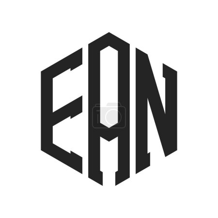 EAN Logo Design. Initial Letter EAN Monogram Logo using Hexagon shape