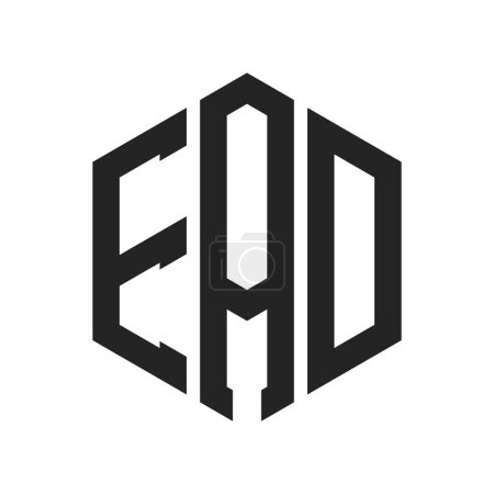 EAD Logo Design. Initial Letter EAD Monogram Logo using Hexagon shape