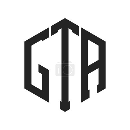 GTA Logo Design. Initial Letter GTA Monogram Logo using Hexagon shape