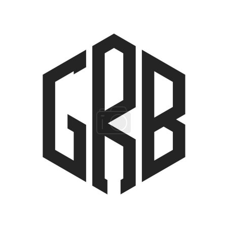 GRB Logo Design. Initial Letter GRB Monogram Logo using Hexagon shape