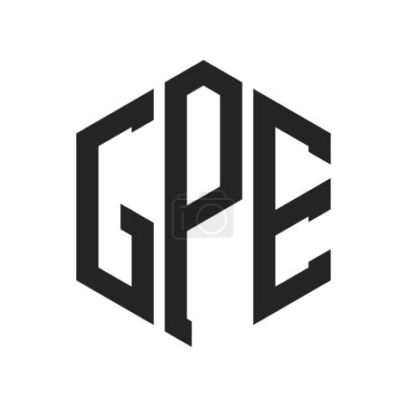 Téléchargez les illustrations : Conception de logo GPE. Lettre initiale logo monogramme GPE en utilisant la forme hexagonale - en licence libre de droit