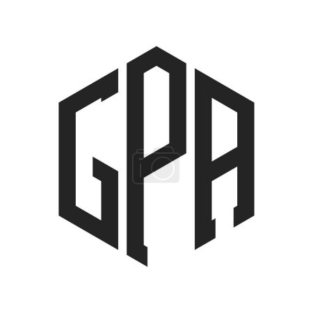 GPA Logo Design. Initial Letter GPA Monogram Logo using Hexagon shape