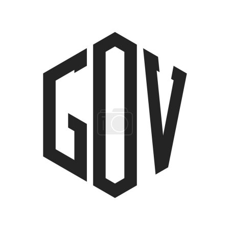 GOV Logo Design. Letra inicial GOV Monogram Logo usando la forma del hexágono