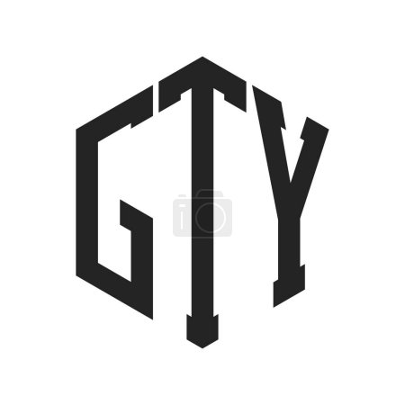Illustration for GTY Logo Design. Initial Letter GTY Monogram Logo using Hexagon shape - Royalty Free Image