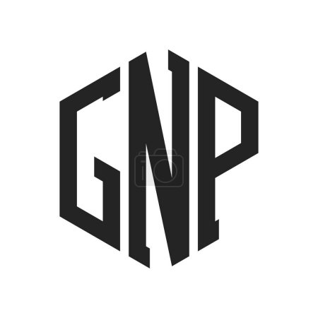 Illustration for GNP Logo Design. Initial Letter GNP Monogram Logo using Hexagon shape - Royalty Free Image