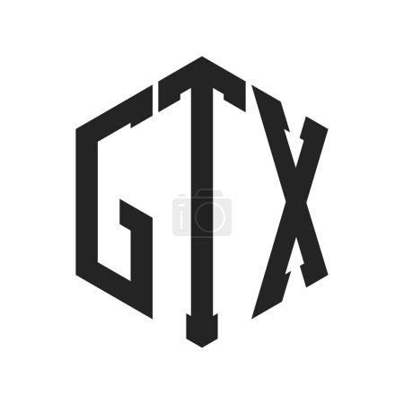 Diseño de Logo GTX. Logo inicial del monograma GTX de la letra usando la forma del hexágono