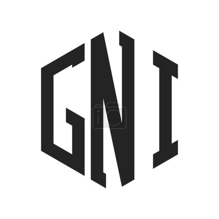 GNI Logo Design. Initial Letter GNI Monogram Logo using Hexagon shape