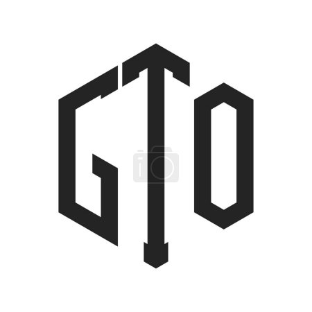 Illustration for GTO Logo Design. Initial Letter GTO Monogram Logo using Hexagon shape - Royalty Free Image
