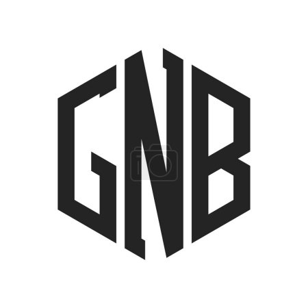 GNB Logo Design. Anfangsbuchstabe GNB Monogramm Logo mit Hexagon-Form