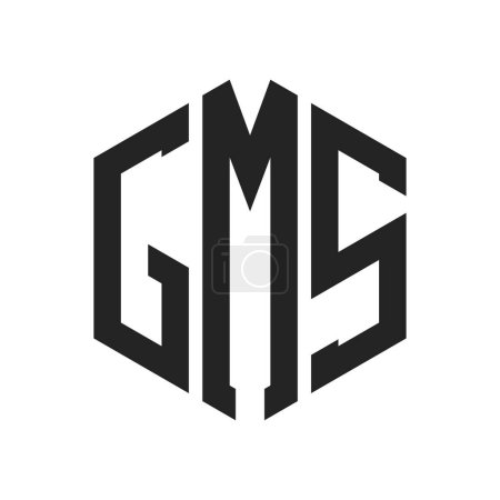 Ilustración de GMS Logo Design. Initial Letter GMS Monogram Logo using Hexagon shape - Imagen libre de derechos