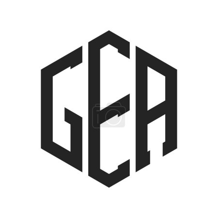 Conception de logo GEA. Lettre initiale GEA Monogram Logo en utilisant la forme hexagonale